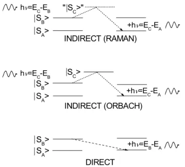 Figure 4.1.7 General types of spin-lattice relaxation processes 