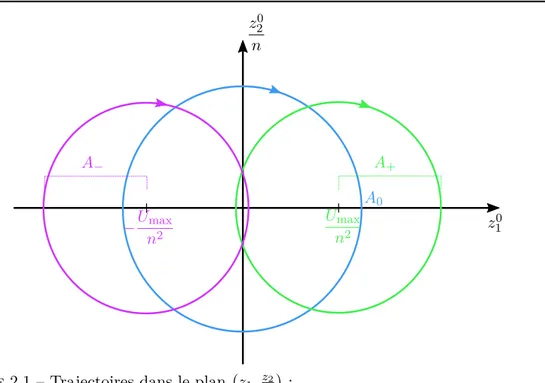 Figure 2.1 – Trajectoires dans le plan z1 , z 2 n