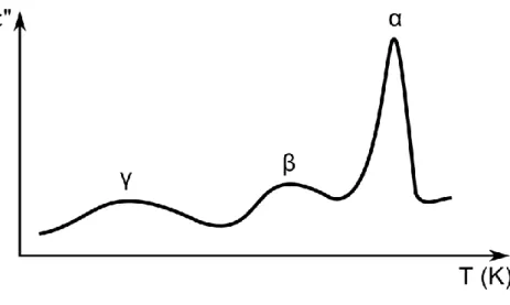 Figure I-22. Relaxations dans un diélectrique en fonction de la température. 