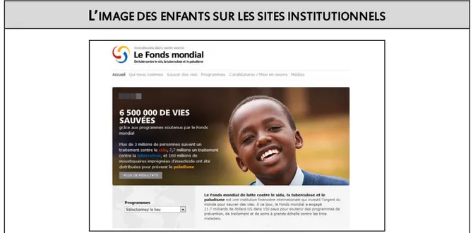 Illustration 21. Page d’accueil du site Internet du Fonds mondial de lutte contre le VIH/sida, la tuberculose et le 