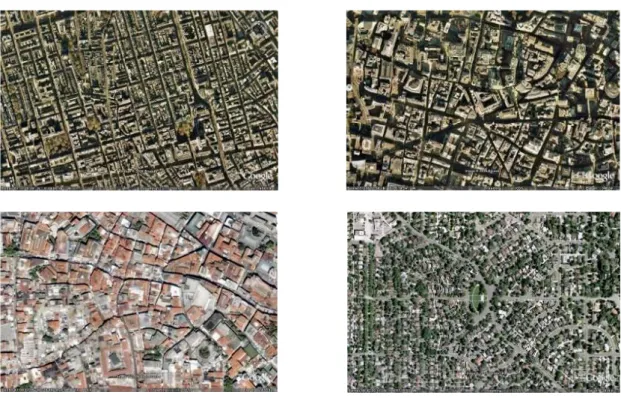 Figure II-1: Cities with different grid street plans (Hillier 2014). 