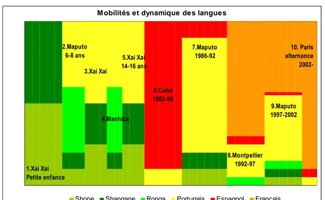Figure 12: Mobilités et dynamique des langues, Cassimo  M obilités et dynamique des langues