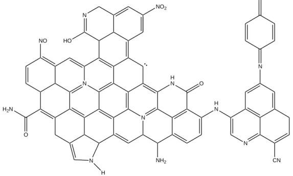 Figure 2.3 : Les types de fonctions d'azote sur des matériaux de carbone: (a) un groupe de  type pyrrole, (b) nitrile, (c) une amine secondaire, (d) un nitro, (e) un groupe nitroso, (f)  amine tertiaire, (g) amino, (h) un groupe de type pyridine, (i) une imine, (j) un amide (k) 