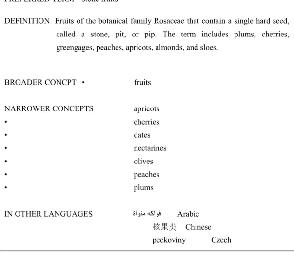 Figure 2.6 : Exemple du thesaurus AGROVOC 11
