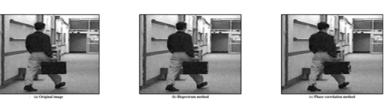 Figure 4.9 – Enlarged portions of the motion compensated pictures of the Hall Monitor sequence.