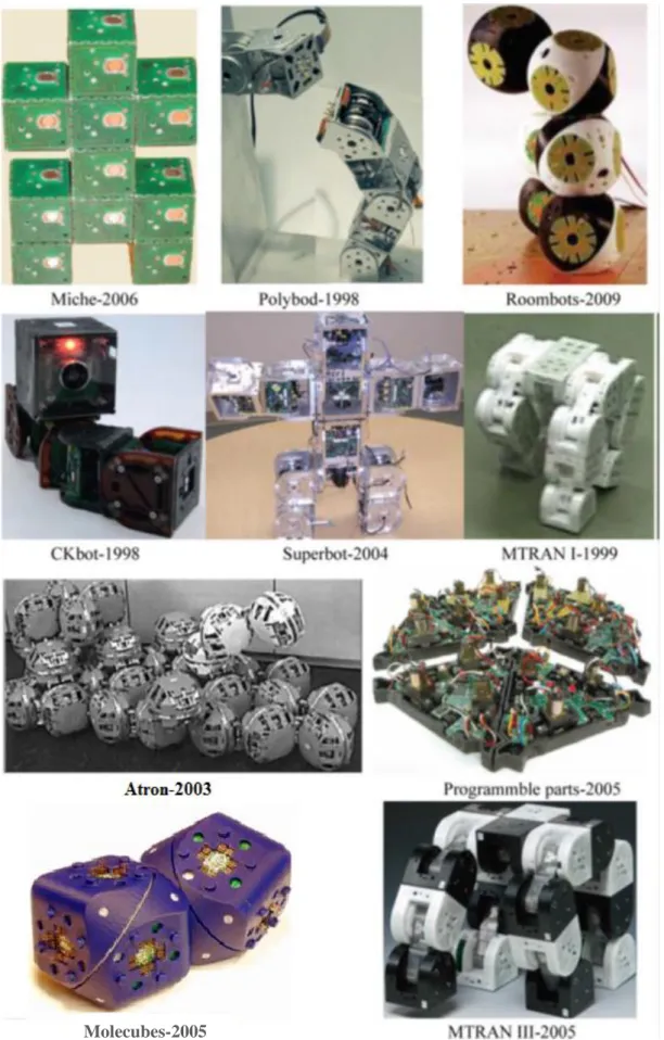 Figure 3.3. Quelques exemples de robots modulaires.  