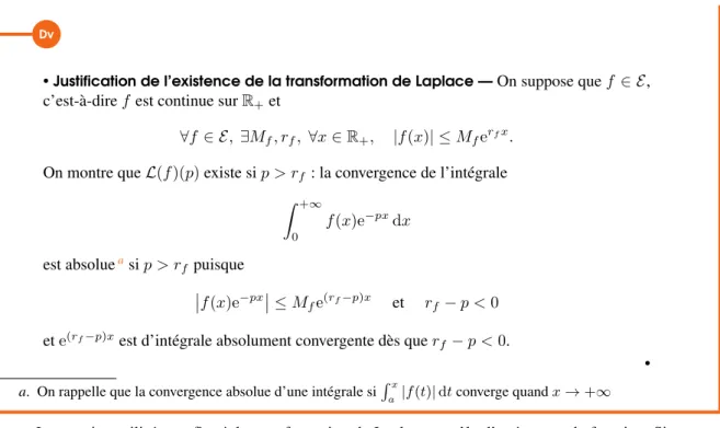 TABLE 61.1 – Table de transformée de Laplace de fonctions usuelles 1. c’est-à-dire