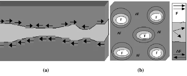Figure  3  :  Représentation  schématique  des  fluctuations  d’épaisseur  de  la  couche d’espacement  (a) qui conduisent à une distribution de couplage, la 