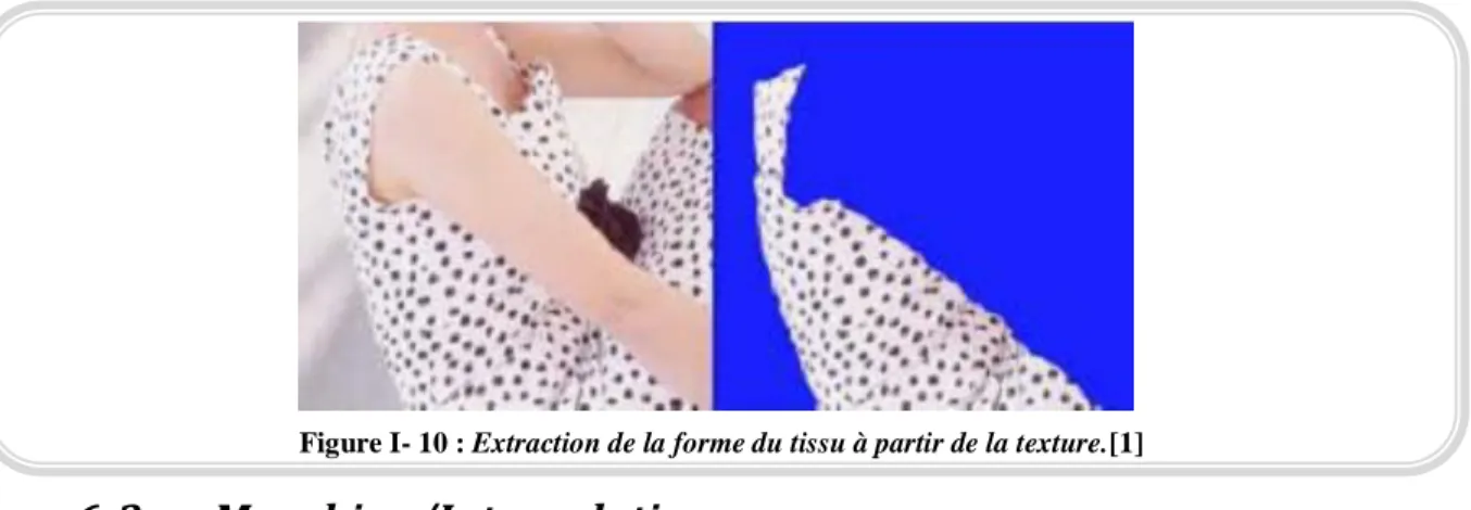 Figure I- 10 : Extraction de la forme du tissu à partir de la texture.[1] 