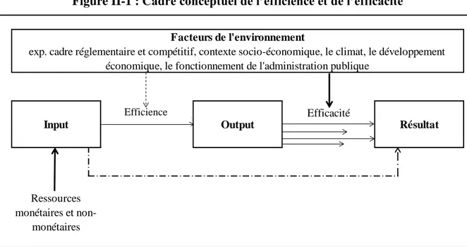 Figure II-1 : Cadre conceptuel de l’efficience et de l’efficacité 