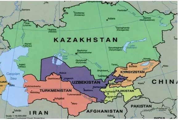 Figure 1 : La carte du Kazakhstan 