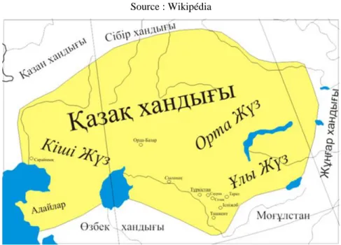 Figure 3 : La carte de l’ancien Kazakhstan (en kazakh)  Source : community/kz.uz/ 