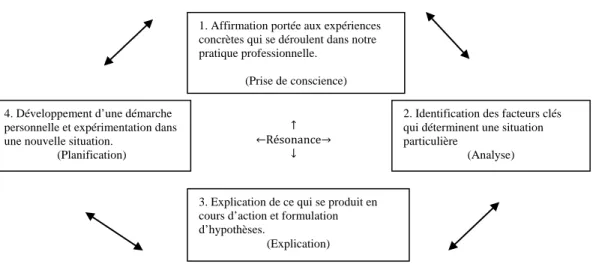 Figure 1. Modèle du processus d’analyse réflexive (Holborn, 1992) 