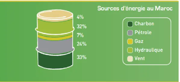 Figure I.5 – Source d’énergie au Maroc 2012 l’ADEREE