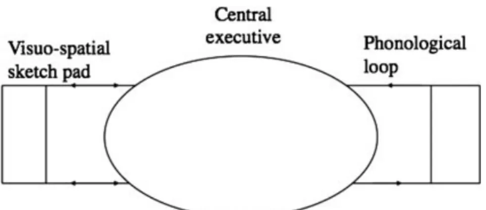 Figure 5: Modèle de mémoire de travail (Baddeley, 1986) 