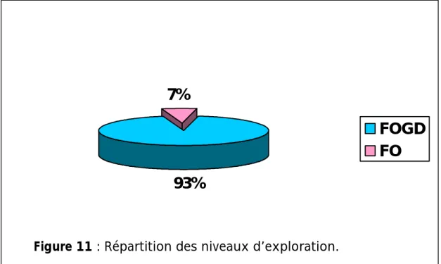 Figure 11 : Répartition des niveaux d’exploration. 