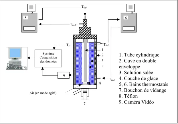 Fig. II.1: Montage expérimental de dessalement de l'eau de mer par congélation. 