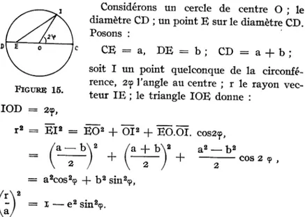Figure 15 renCe&gt; 2? rangle au centre * r le ray°n ac