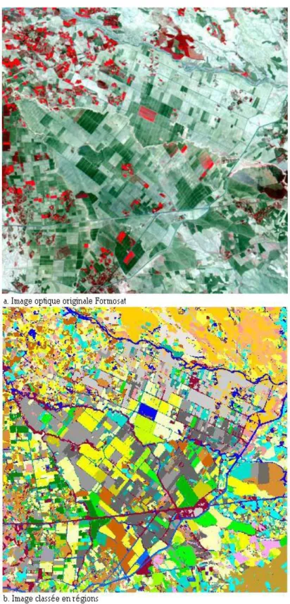 Figure 2.5. Exemple de classification markovienne sur une image satellitaire optique (région Haouz, Marrakech) 