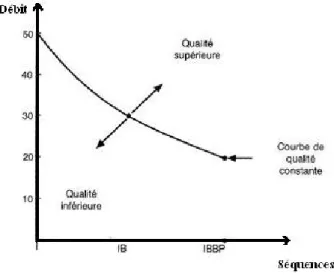 Fig. 2.6 – Le débit vidéo en fonction des types d’images utilisées.