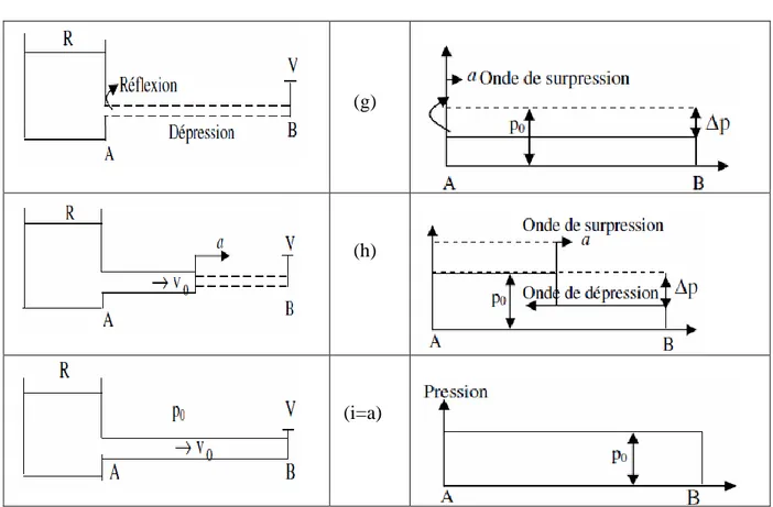 Figure I-2 : Illustration de l’évolution de la perturbation du coup de bélier  