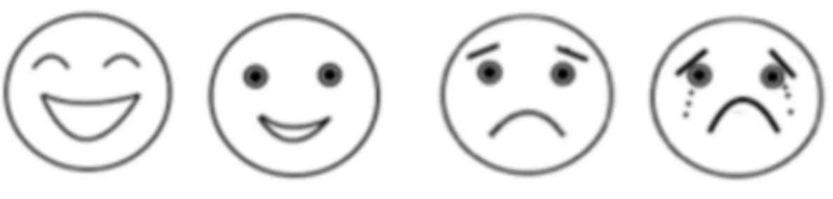 Figure 4 : Visages à valence émotionnelle (très content à très triste). 