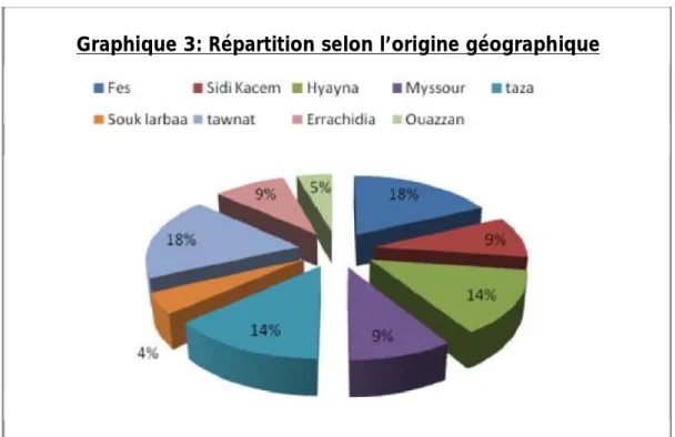 Graphique 3: Répartition selon l’origine géographique 