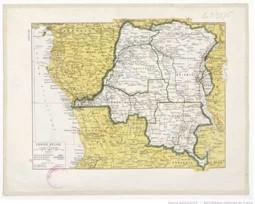 Illustration 4: Carte du Congo belge et ses 4 provinces. 1925