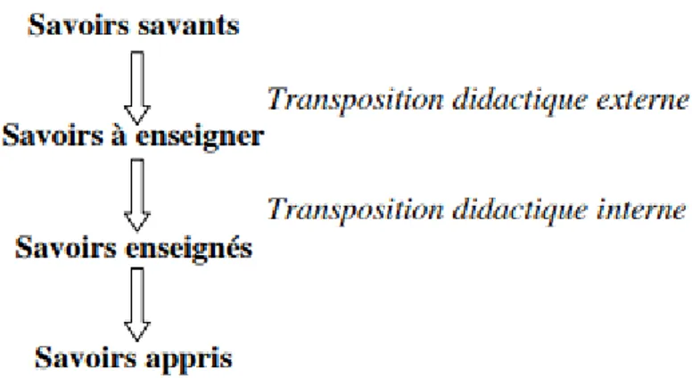 Figure 1: Transposition didactique selon Chevallard