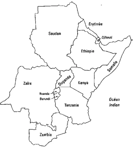 Figure 1: Situation géographique du Kenya. 