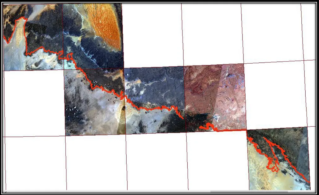 Figure 61 : Vu générale de la région d’étude et la limite basé sur la cartographie des images Landsat 8.