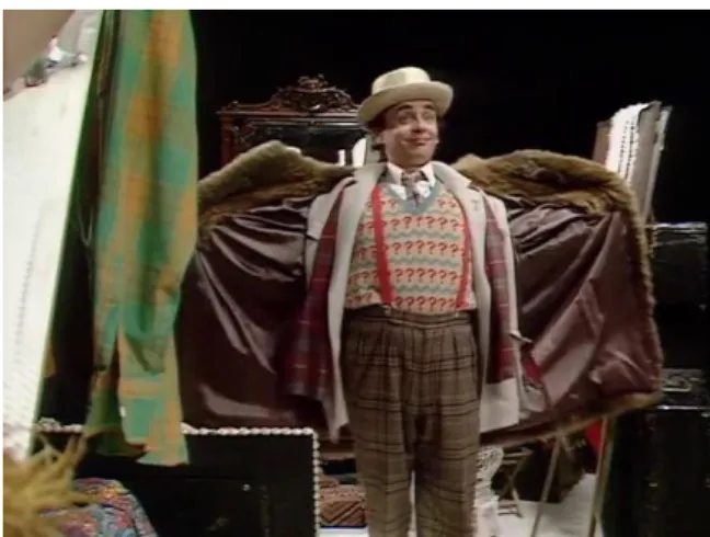 Figure 3 - The Seventh Doctor unveils his new costume.  (Time and the Rani) 