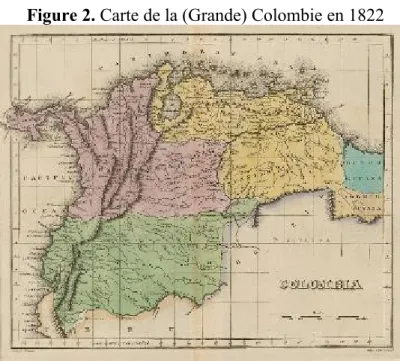 Figure 2. Carte de la (Grande) Colombie en 1822