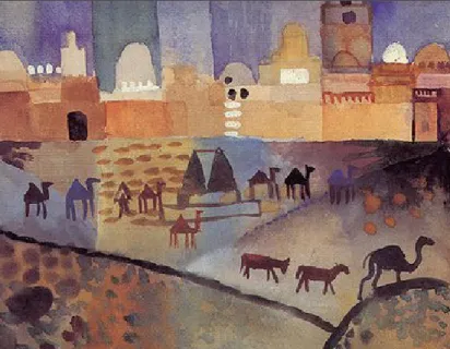 Figure 6. Paul Klee, La Ville, Kairouan, aquarelle, 1914. 