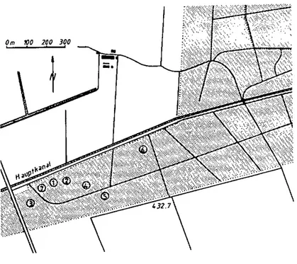Fig. 7 : Plan du Staatswald et implantation des dispositifs expérimentaux  dans les différentes stations