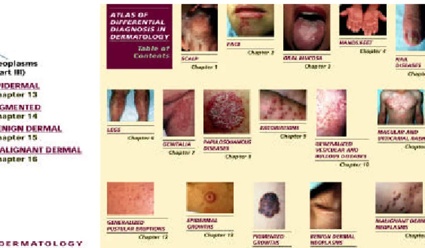 Fig. II-7: Atlas of differential diagnosis in Dermatology: table  des matières avec illustrations 