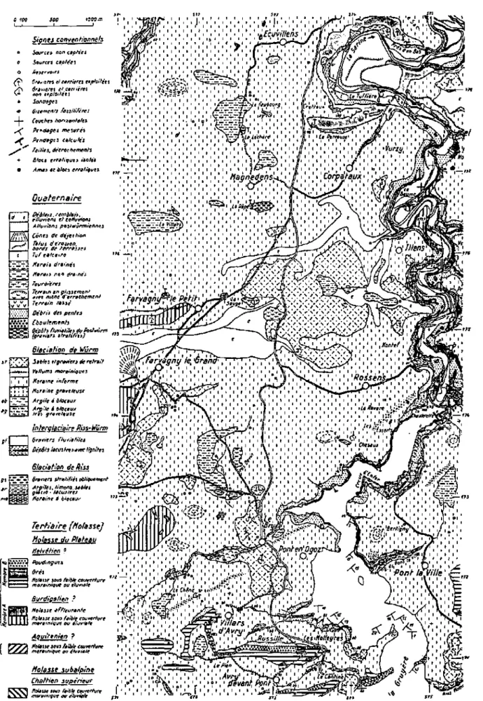 Fig. 2.12: Carte géologique de la région de Ia Tuffière, détail extrait de 