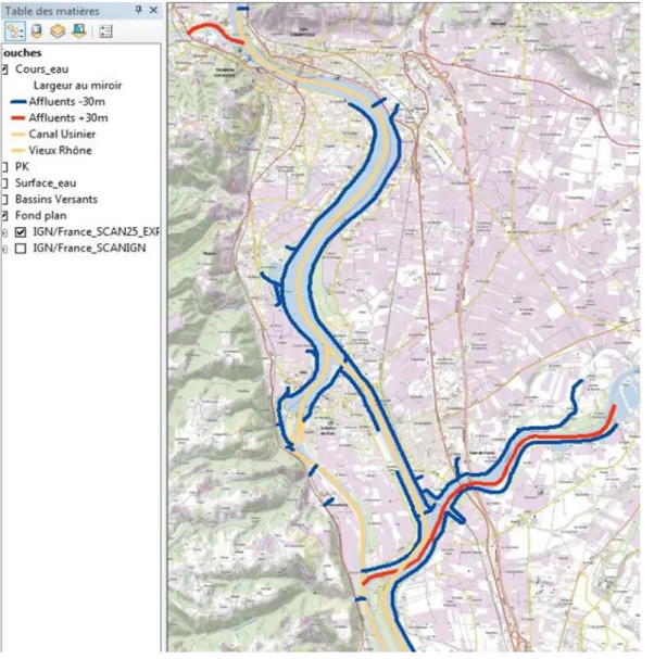 Figure 8 : Séparation visuelle  des affluents du Rhône –  Cuadrado.L 