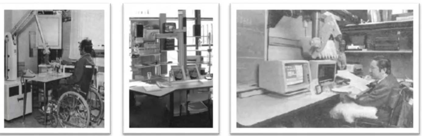 Figure 11 : Stations de travail robotique. De gauche à droite : Spartacus; Master-Raid; DEVAR 