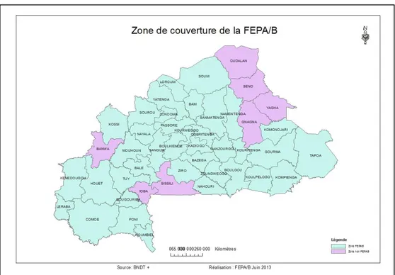 Figure N°1 : Zone de couverture de la FEPA/B  