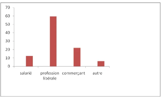 Graphique III.1 : Fréquence de chaque catégorie professionnelle dans l’échantillon 
