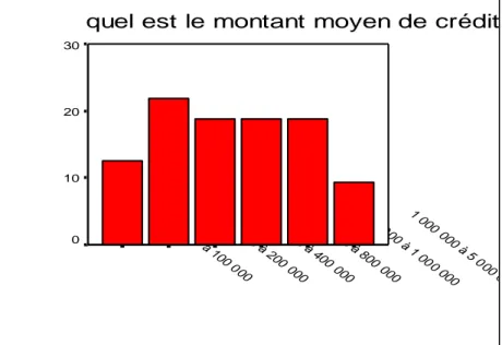 Graphique III.2 : Distribution de l’échantillon des emprunteurs par intervalle de crédit 