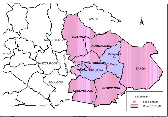 Figure 3 : Carte présentant la zone d’étude 