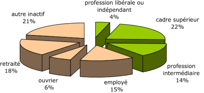 Figure 3 Répartition des personnes interrogées par situation professionnelle 