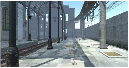 Figure 4 : Capture d’écran de l’environnement virtuel représentant la ville 