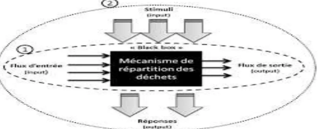 Figure  n°03 :  Représentation  du  double  usage  de  la  «  black  box  »  pour  l’étude  du  mécanisme de répartition des déchets 