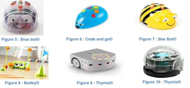 Figure 5 : Blue bot®  Figure 6 : Code and go®  Figure 7 : Bee Bot® 