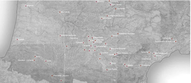 Figure 10  : Carte des projets réalisés par l’Agence pour.une.ville.aimable  Réalisation  : pour.une.ville.aimable  