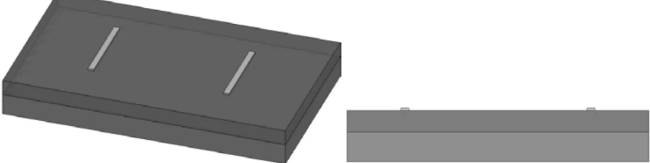 Figure 1.13  Vue au microscope des résistances intégrées en Germanium sur BCB 