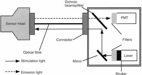 Fig. 2. Schéma du système fibré de dosimétrie basée sur Al 2 O 3 :C [Ranchoux et al., 2002]